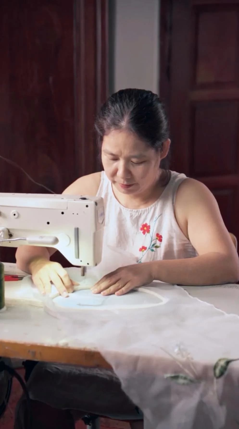 Tara Bridal artisan working in the Hanoi atelier