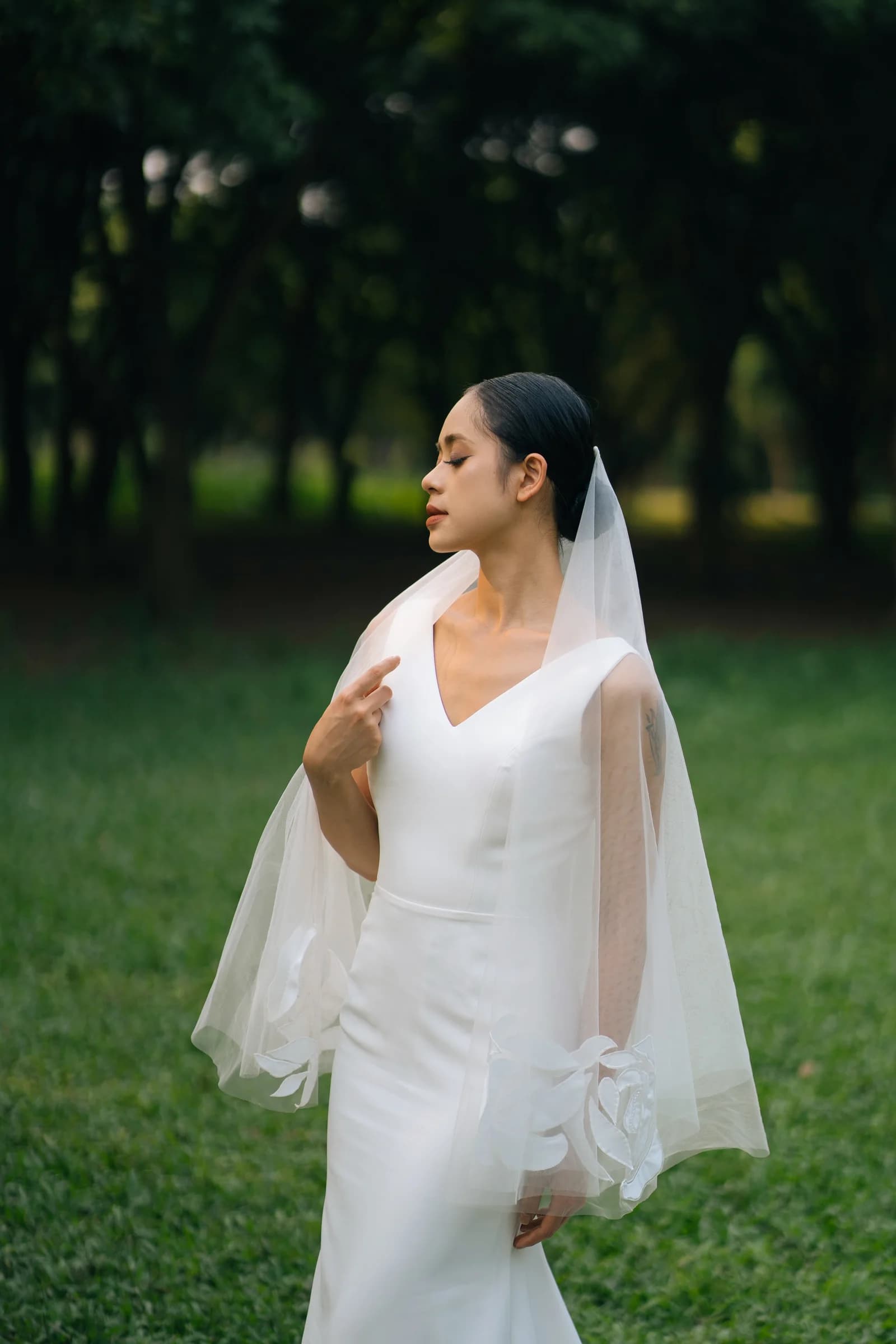 Jen handcrafted wedding veil