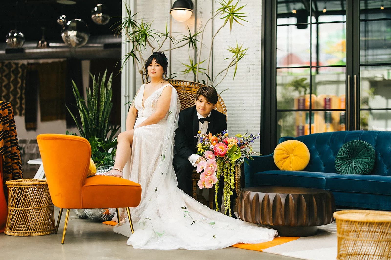 Amanda Morrow wearing the Tara Bridal Nilsa Chapel Cape veil