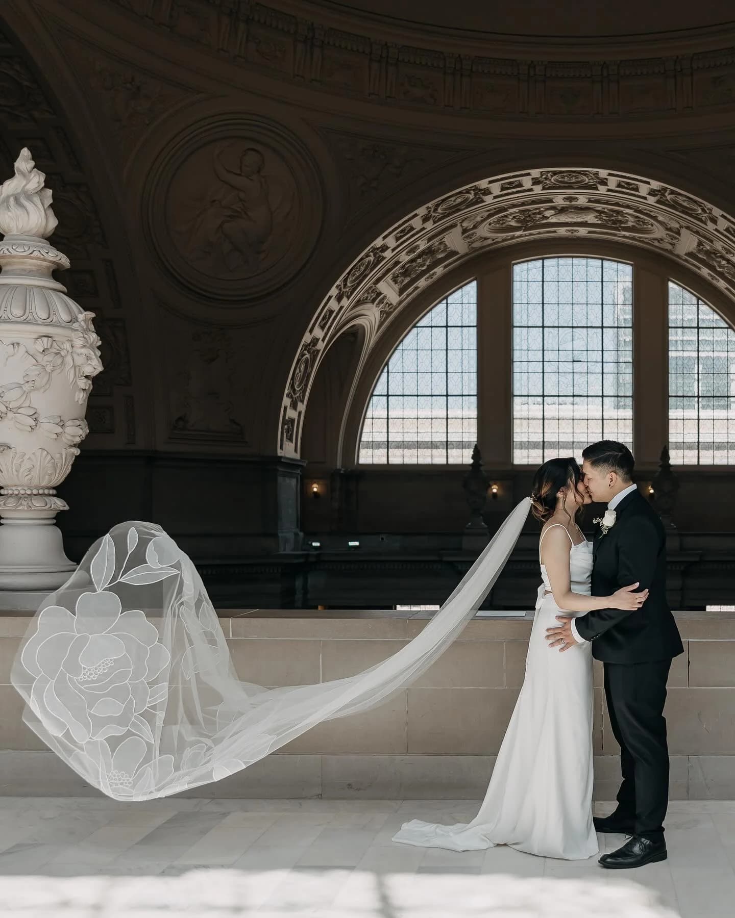 Erin Kate · California, USA wearing the Tara Bridal Kaitie Cathedral veil